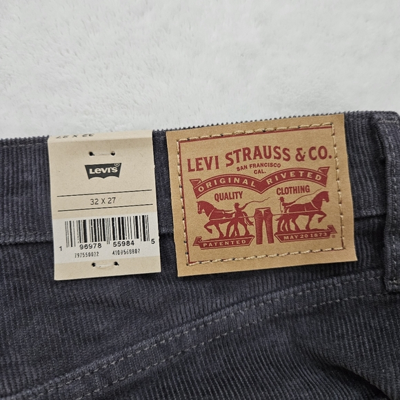 Levi’s Ribcage Straight Ankle Corduroy Pants in Grey Women’s Size 32X27 - Picture 5 of 5